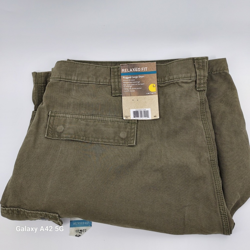 Carhartt Relaxed Fit Rugged Cargo Shorts Khaki‎ Size 46 RN14806